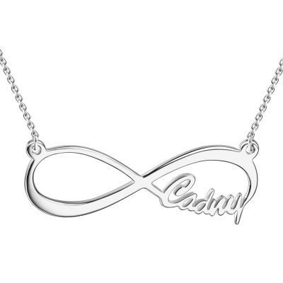 Single Name Infinity Necklace Silver