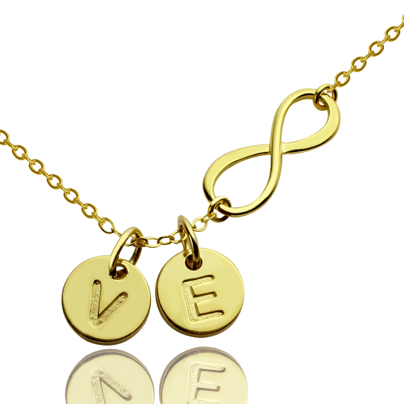 Disc Initial Charm 18k Gold Plated