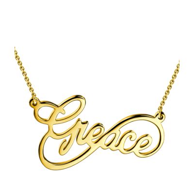 Giftnamenecklace Custom Infinity Name Necklace 18k Gold Plated