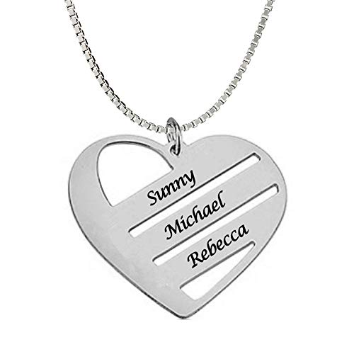 Classic Mothers Heart Necklace in Sterling Silver