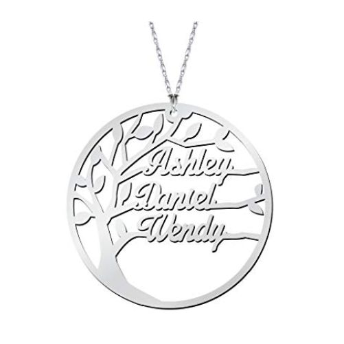 Personalized Family Name Necklace Sterling Silver