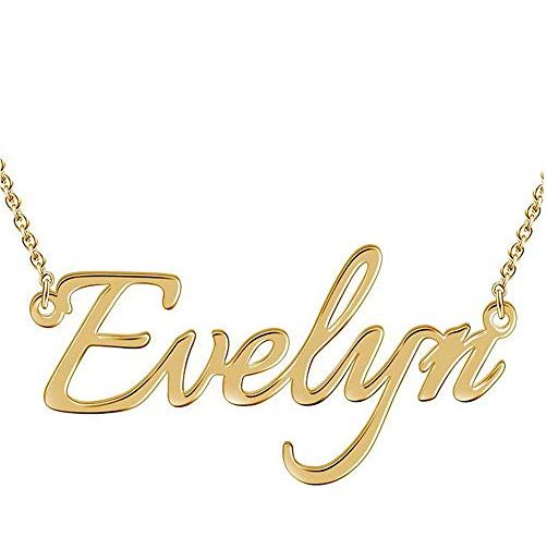 Name Necklace Elizabeth 18K Gold PlatedValentines Mothers Day Gift Family