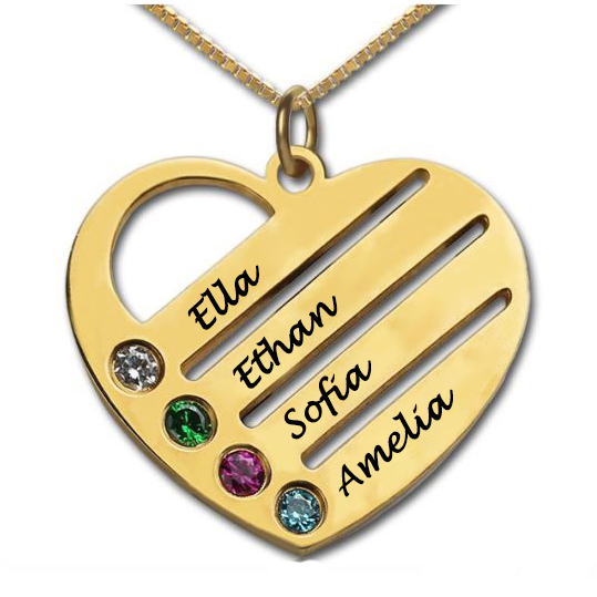 18k Gold Plated Mothers Birthstone 123